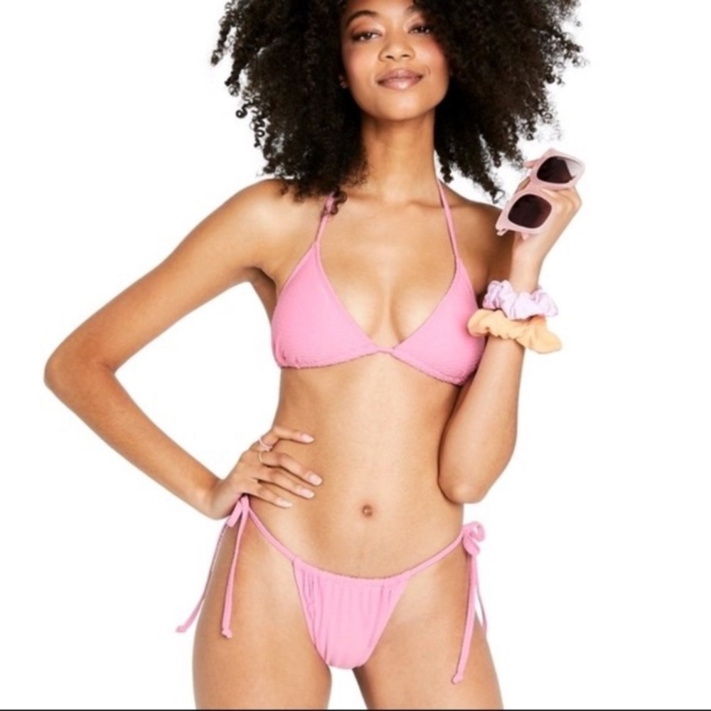 Stoney Clover Lane Pink Tie Bikini Bottom XXS new